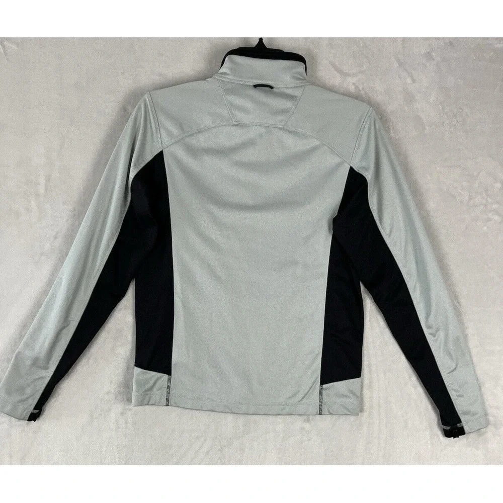 The North Face Jacket Men Small Gray Fleece Full Zip Mock Neck Pockets Outdoors